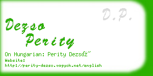 dezso perity business card